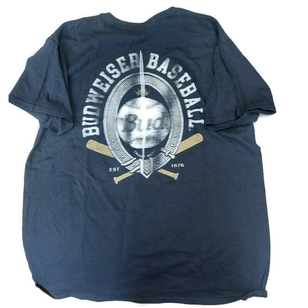 Budweiser King Of Beers T Shirt Mens Size XL Budweiser Baseball BUD